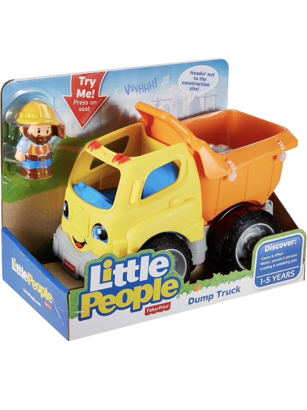 Fisher-Price Little People Yellow & Orange Dump Truck